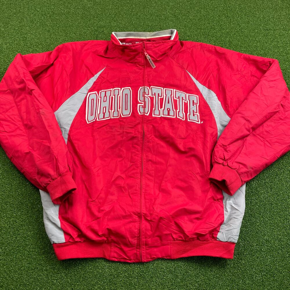 Vintage Colosseum Athletic Ohio State Buckeyes Football Windbreaker Jacket Sz L